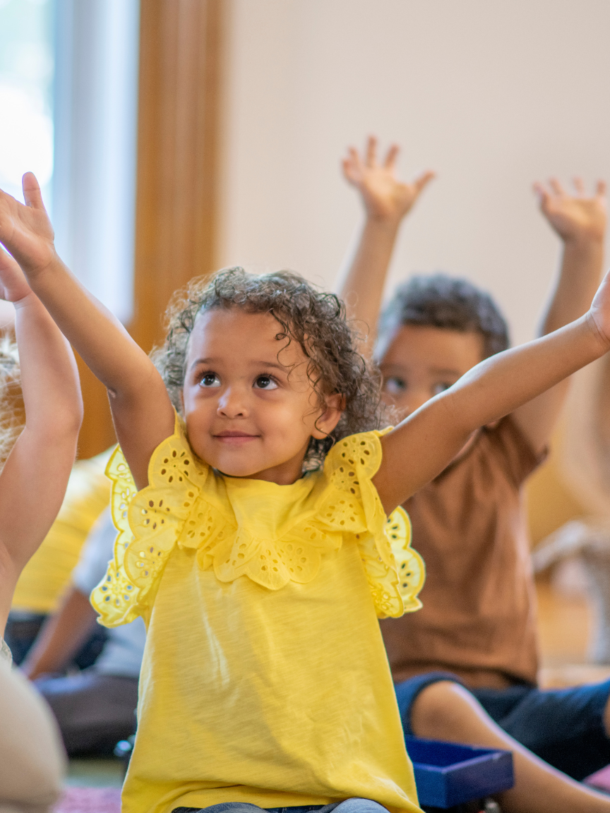 A preschool-aged child engaged in a learning activity during the Incredible Years program